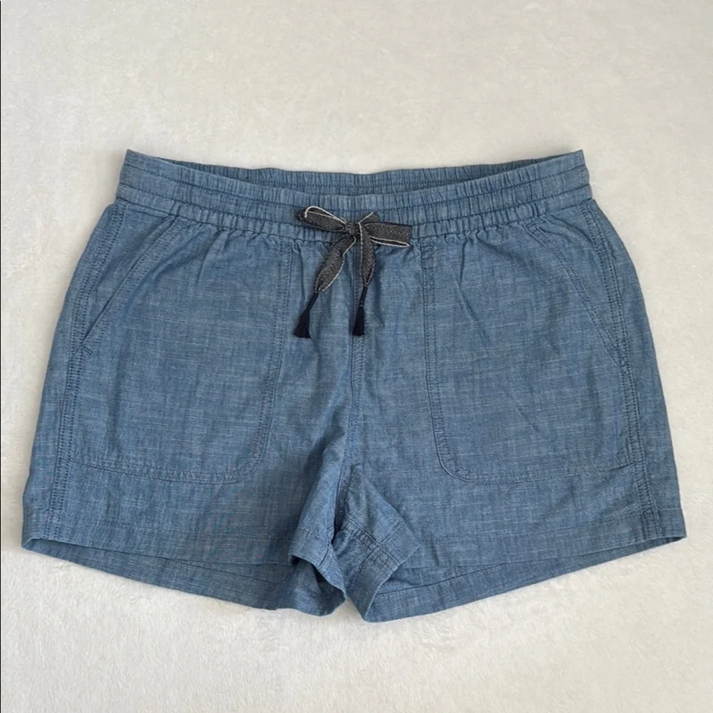 {NWT} J.Crew | Seaside Cotton Chambray Drawstring Short J2383 Oasis Blue (S) - Picture 3 of 16